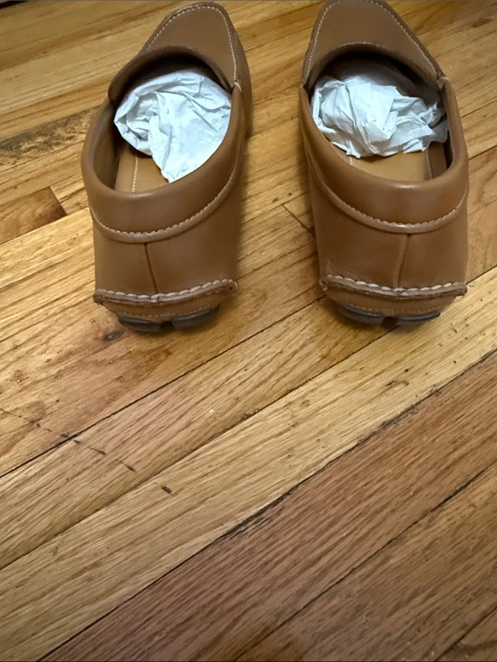 Prada Tan Leather Men's Slip-On Loafers